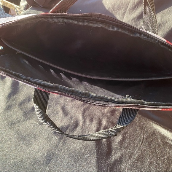 Yak Pak Checkered Red and Gray Laptop Bag - Picture 2 of 3